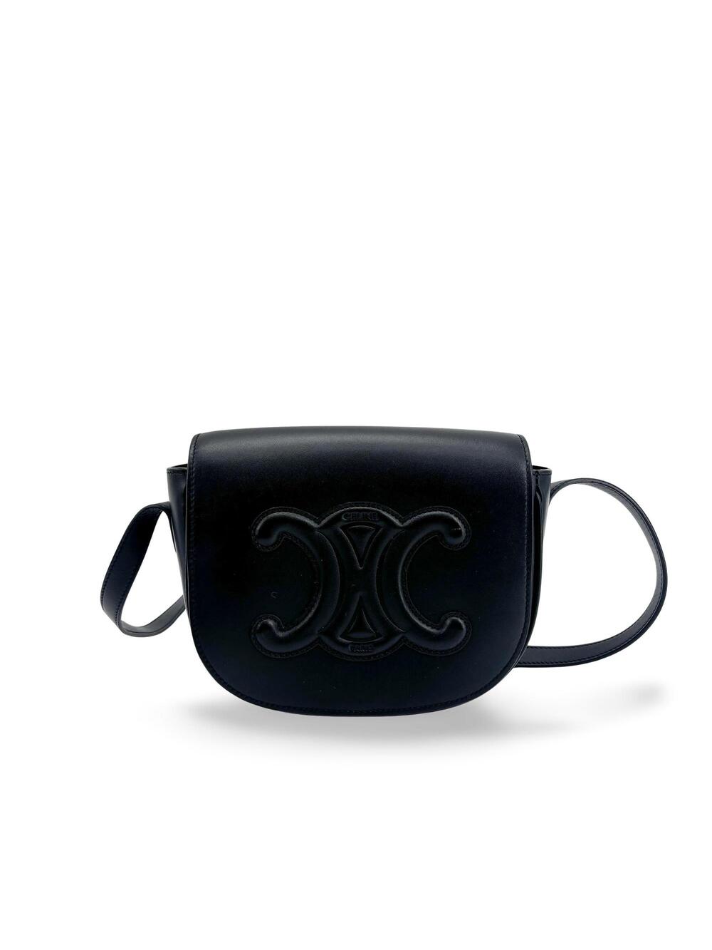 Celine Cuir Triomphe Folco Bag Black #368709C94B